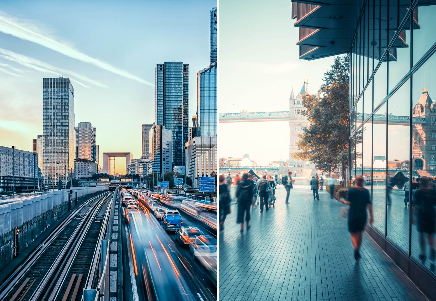 Paris and London Skylines